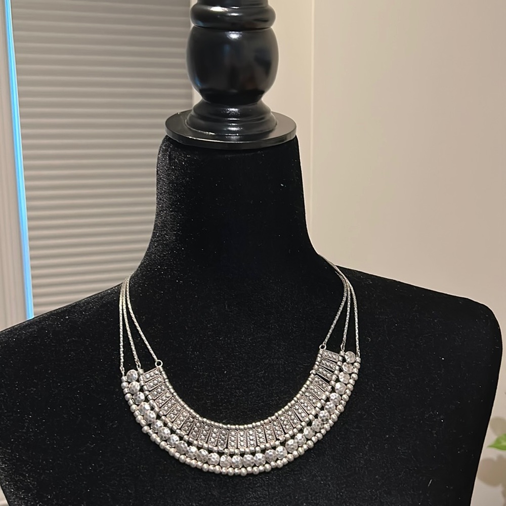 Silver statement necklace